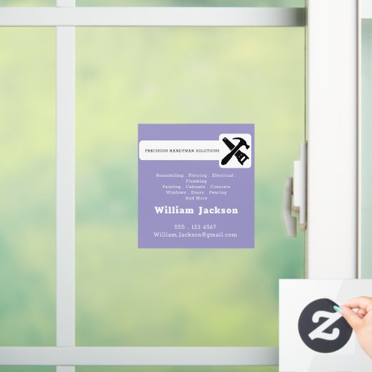 Modern handyman construction custom logo ウィンドウサイン (ホーム)