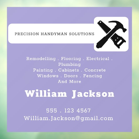 Modern handyman construction custom logo ウィンドウサイン (シート3)