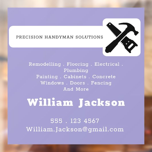 Modern handyman construction custom logo ウィンドウサイン (シート2)