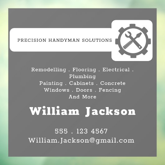 Modern handyman construction custom logo ウィンドウサイン (シート3)