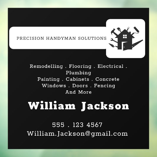 Modern handyman construction custom logo ウィンドウサイン (シート3)