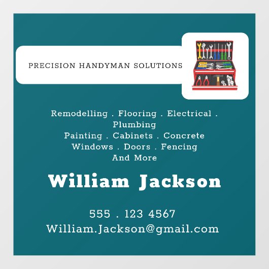 Modern handyman construction custom logo ウィンドウサイン (シート)