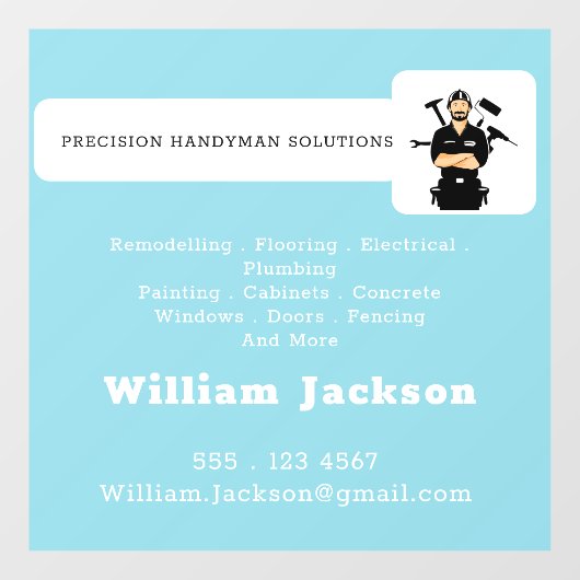 Modern handyman construction custom logo ウィンドウサイン (シート)