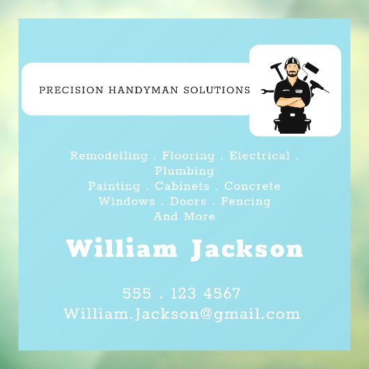 Modern handyman construction custom logo ウィンドウサイン (シート3)