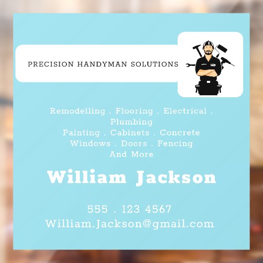 Modern handyman construction custom logo ウィンドウサイン (シート2)