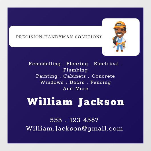 Modern handyman construction custom logo ウィンドウサイン (シート)