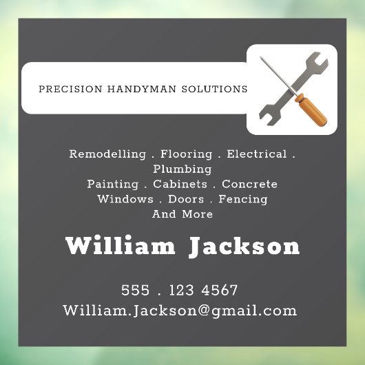 Modern handyman construction custom logo ウィンドウサイン (シート3)