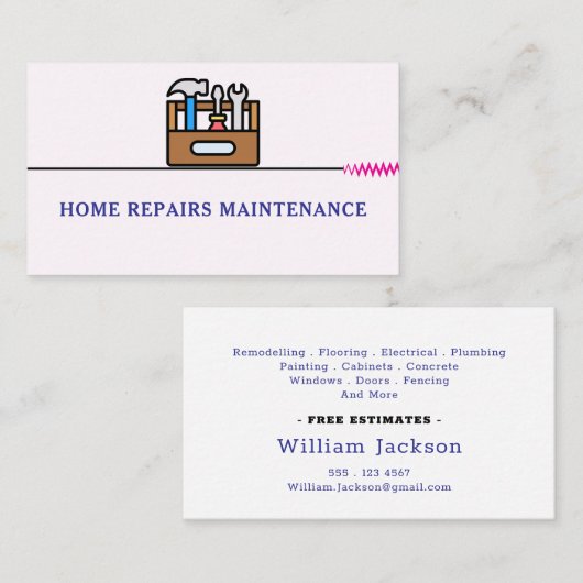 Modern handyman construction custom logo 名刺 (正面/裏面)