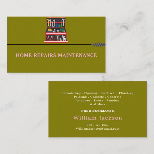 Modern handyman construction custom logo 名刺 (正面/裏面)