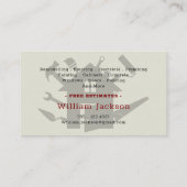 Modern handyman construction custom logo 名刺 (裏面)