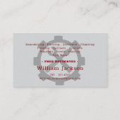 Modern handyman construction custom logo 名刺 (裏面)