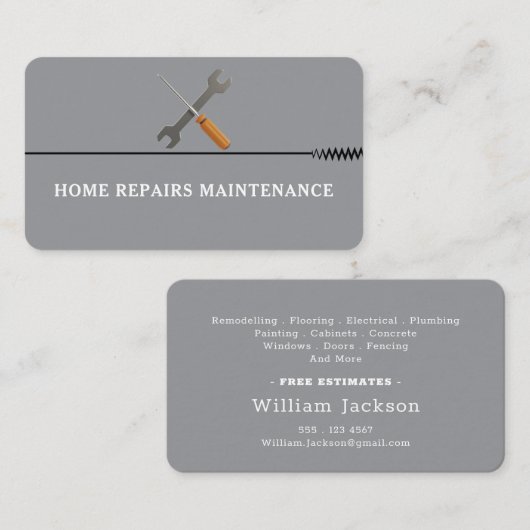 Modern handyman construction custom logo 名刺 (正面/裏面)