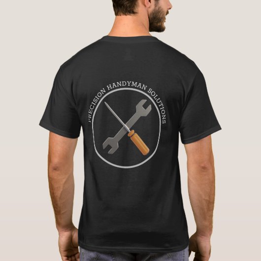 Modern handyman construction custom logo tシャツ (裏面)