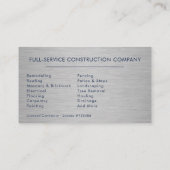 Modern Handyman Construction Metal Navy Blue Gold  名刺 (裏面)