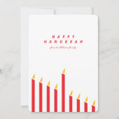 Modern Hanukkah Candle Red & White Photo  シーズンカード (正面)