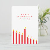 Modern Hanukkah Candle Red & White Photo  シーズンカード (スタンド正面)