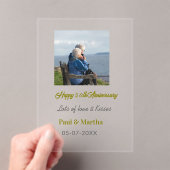 Modern happy 50th anniversary add name date photo  アクリル招待状 (インサイチュ (ポータブル))