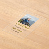 Modern happy 50th anniversary add name date photo  アクリル招待状 (レイダウン)