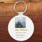 Modern happy 50th anniversary add name date photo  キーホルダー (裏面)