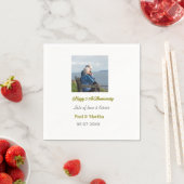 Modern happy 50th anniversary add name date photo  スタンダードカクテルナプキン (インサイチュ)