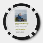 Modern happy 50th anniversary add name date photo  ポーカーチップ (裏面)