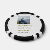 Modern happy 50th anniversary add name date photo  ポーカーチップ (シングル)