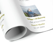 Modern happy 50th anniversary add name date photo  ラッピングペーパー (ロールコーナー)