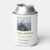 Modern happy 50th anniversary add name date photo  缶クーラー (缶正面)