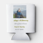 Modern happy 50th anniversary add name date photo  缶クーラー (裏面)