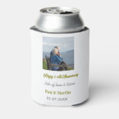 Modern happy 50th anniversary add name date photo  缶クーラー (缶裏面)