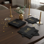 Modern Happy 70th Birthday Wine Glass 箔ナプキン