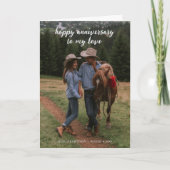 Modern Happy Anniversary to my Love Scripty Font カード (正面)