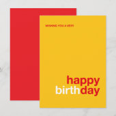 Modern Happy Birthday Card – Minimal Design 招待状 (正面/裏面)