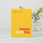 Modern Happy Birthday Card – Minimal Design 招待状 (スタンド正面)