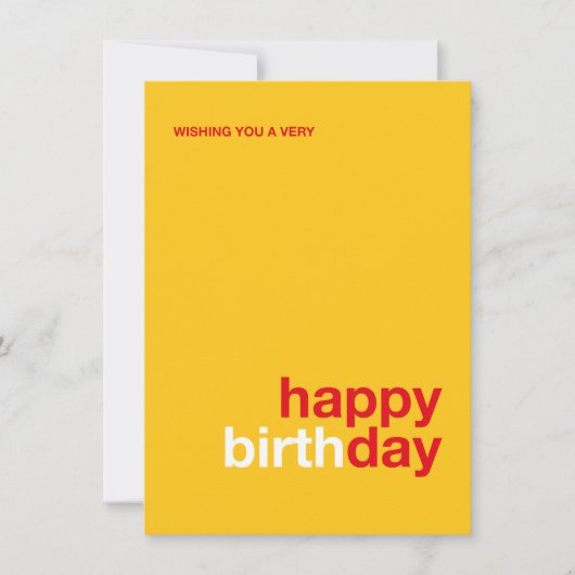 Modern Happy Birthday Card – Minimal Design 招待状 (正面)
