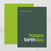 Modern Happy Birthday Card – Minimal Design 招待状 (正面/裏面)