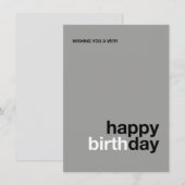 Modern Happy Birthday Card – Minimal Design 招待状 (正面/裏面)