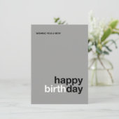 Modern Happy Birthday Card – Minimal Design 招待状 (スタンド正面)