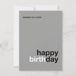 Modern Happy Birthday Card – Minimal Design 招待状