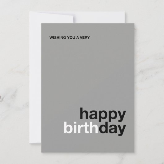 Modern Happy Birthday Card – Minimal Design 招待状 (正面)