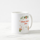 Modern Happy Christmas Dude Postcard with Festive コーヒーマグカップ (正面右)