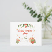 Modern Happy Christmas Dude Postcard with Festive ポストカード (スタンド正面)