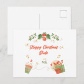 Modern Happy Christmas Dude Postcard with Festive ポストカード (正面/裏面)