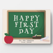 Modern Happy First Day – Custom Name Plaque フォトプラーク (正面)