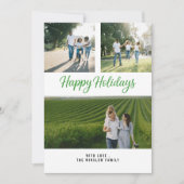 Modern Happy Holiday Photo Collage Card | Elegant シーズンカード (正面)