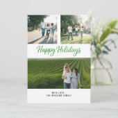 Modern Happy Holiday Photo Collage Card | Elegant シーズンカード (スタンド正面)