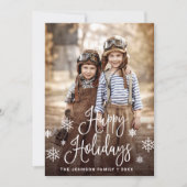 Modern Happy Holidays 4 PHOTO Christmas Greeting シーズンカード (正面)