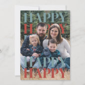 Modern Happy Holidays Family Photo Card シーズンカード (正面)
