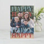 Modern Happy Holidays Family Photo Card シーズンカード (スタンド正面)