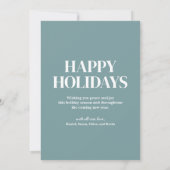 Modern Happy Holidays Family Photo Card シーズンカード (裏面)